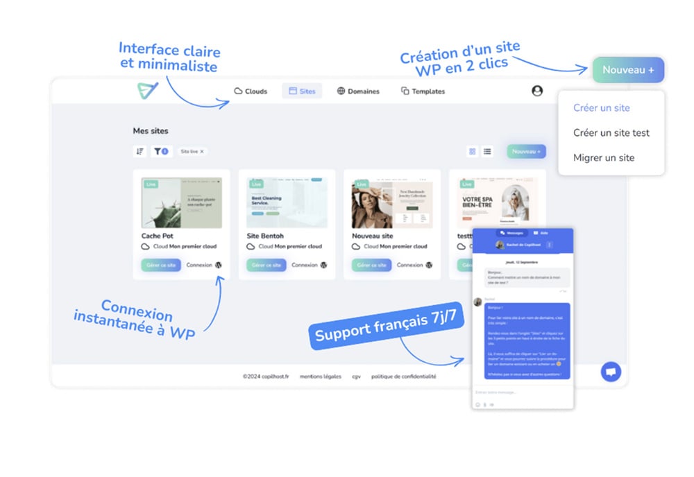 wordpress hebergement copilhost